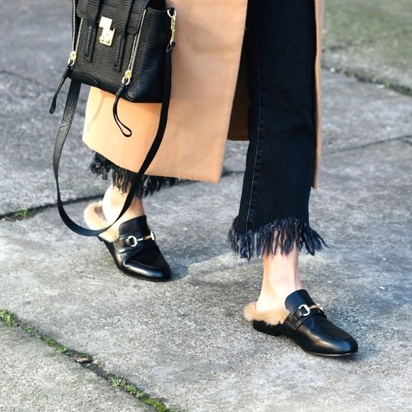 MICHAEL KORS DESIGNER BLACK 100% LEATHER MULES SLIP ON LOAFER SHOES 8 M - Picture 6 of 16